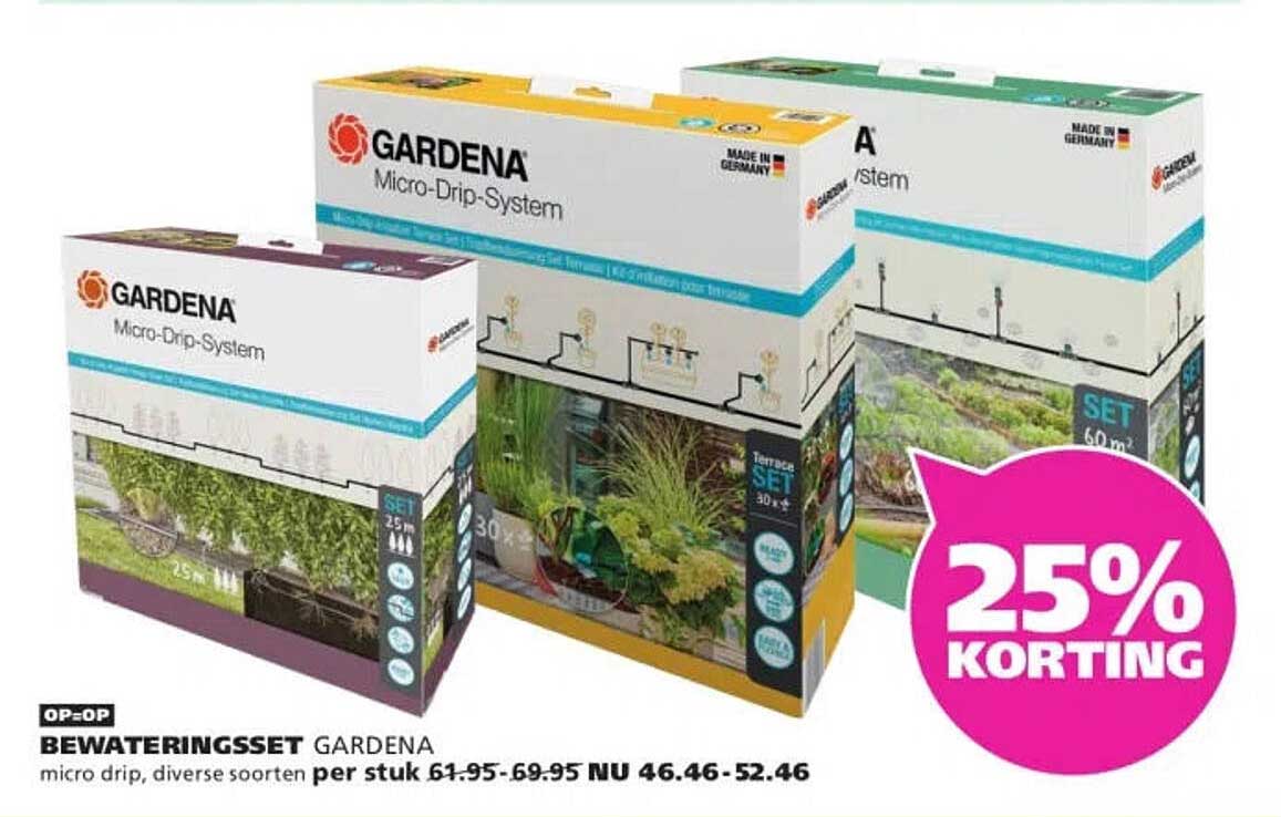 BEWATERINGSSET GARDENA micro drip, diverse soorten per stuk 25% KORTING