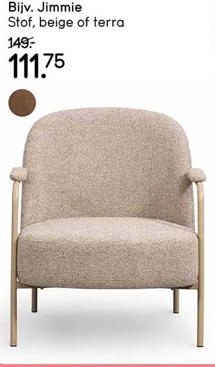 Bijv. Jimmie Stof, beige of terra