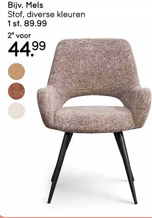 Bijv. Mels Stof, diverse kleuren 1 st. 89.99 2e voor 44.99