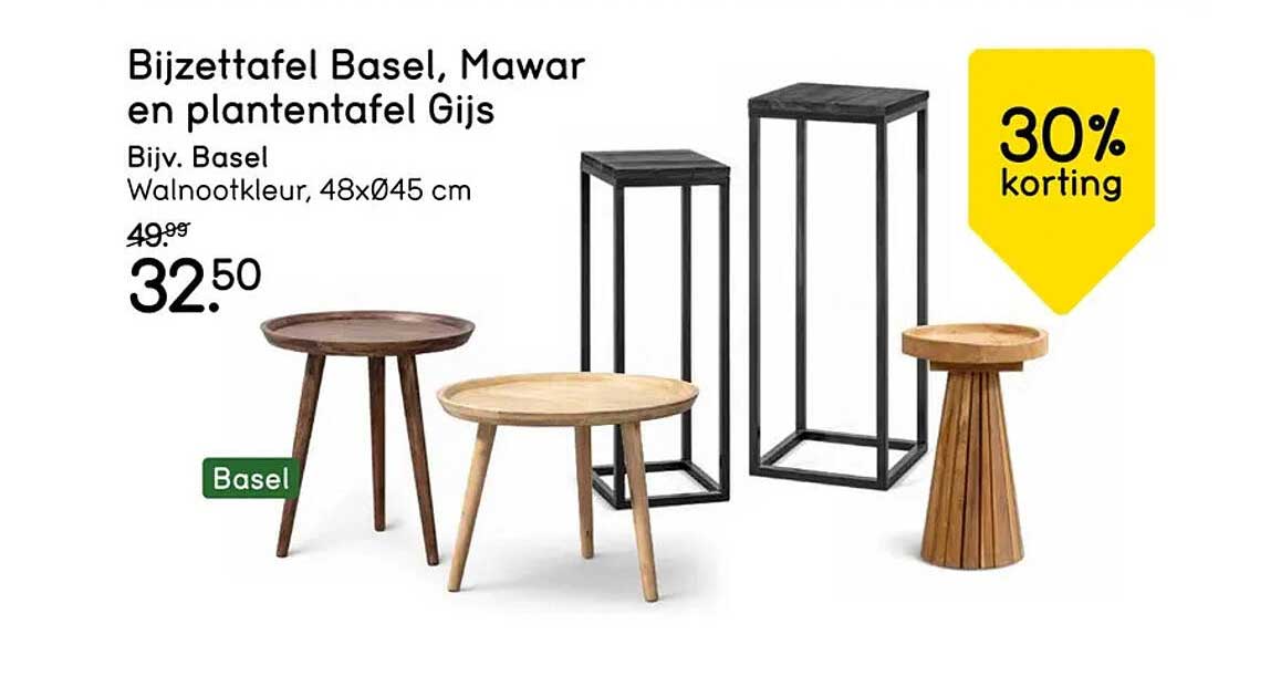 Bijzettafel Basel, Mawar en plantentafel Gijs