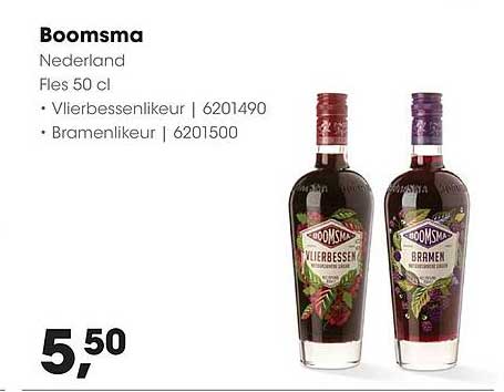 Boomsma Nederland Fles 50 cl Vlierbessenlikeur | 6201490 Bramenlikeur | 6201500