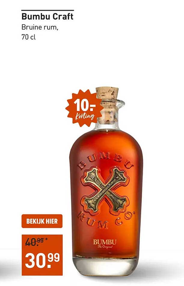 Bumbu Craft Bruine rum, 70 cl