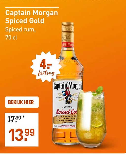 Captain Morgan Spiced Gold Spiced rum, 70 cl