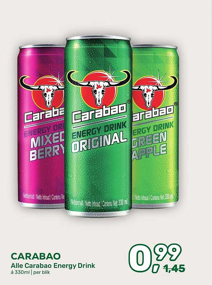 CARABAO Alle Carabao Energy Drink á 330ml | per blik