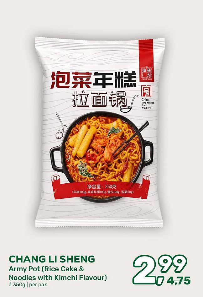 CHANG LI SHENG Army Pot (Rice Cake & Noodles with Kimchi Flavour) á 350g | per pak