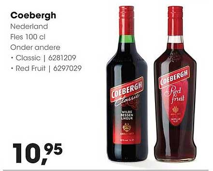 Coebergh Nederland Fles 100 cl Onder andere Classic | 6281209 • Red Fruit | 6297029