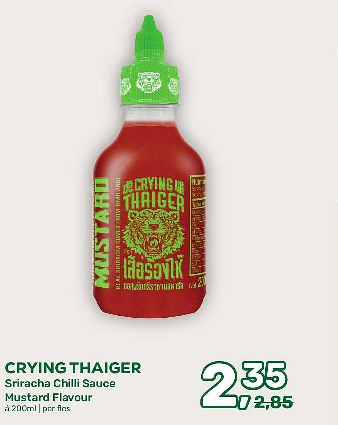 CRYING THAIGER Sriracha Chilli Sauce Mustard Flavour