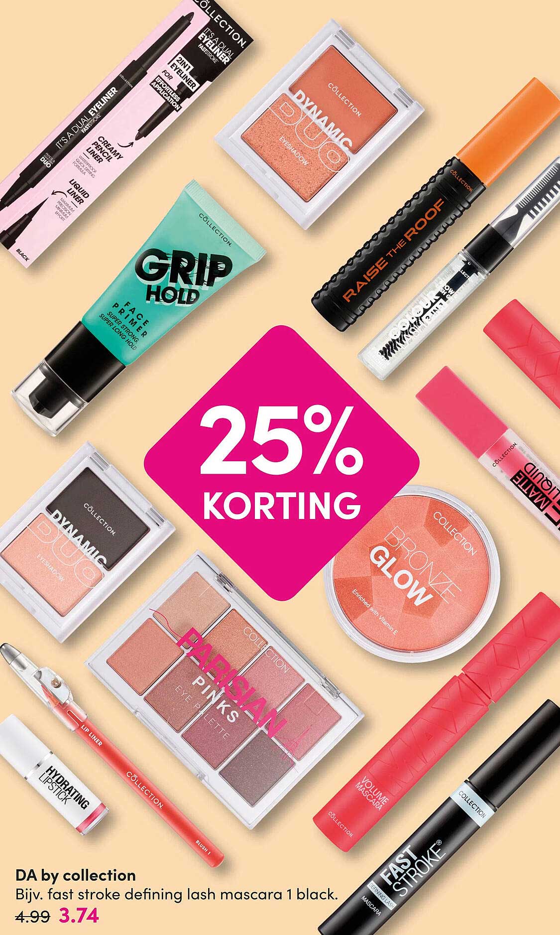 DA by collection Bijv. fast stroke defining lash mascara 1 black. 25% KORTING