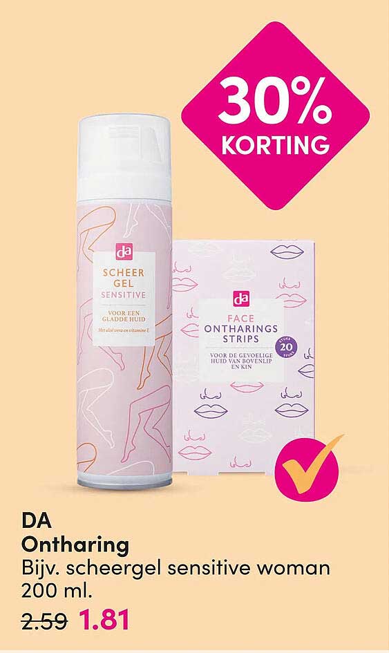 DA Ontharing Bijv. scheergel sensitive woman 200 ml. 30% KORTING