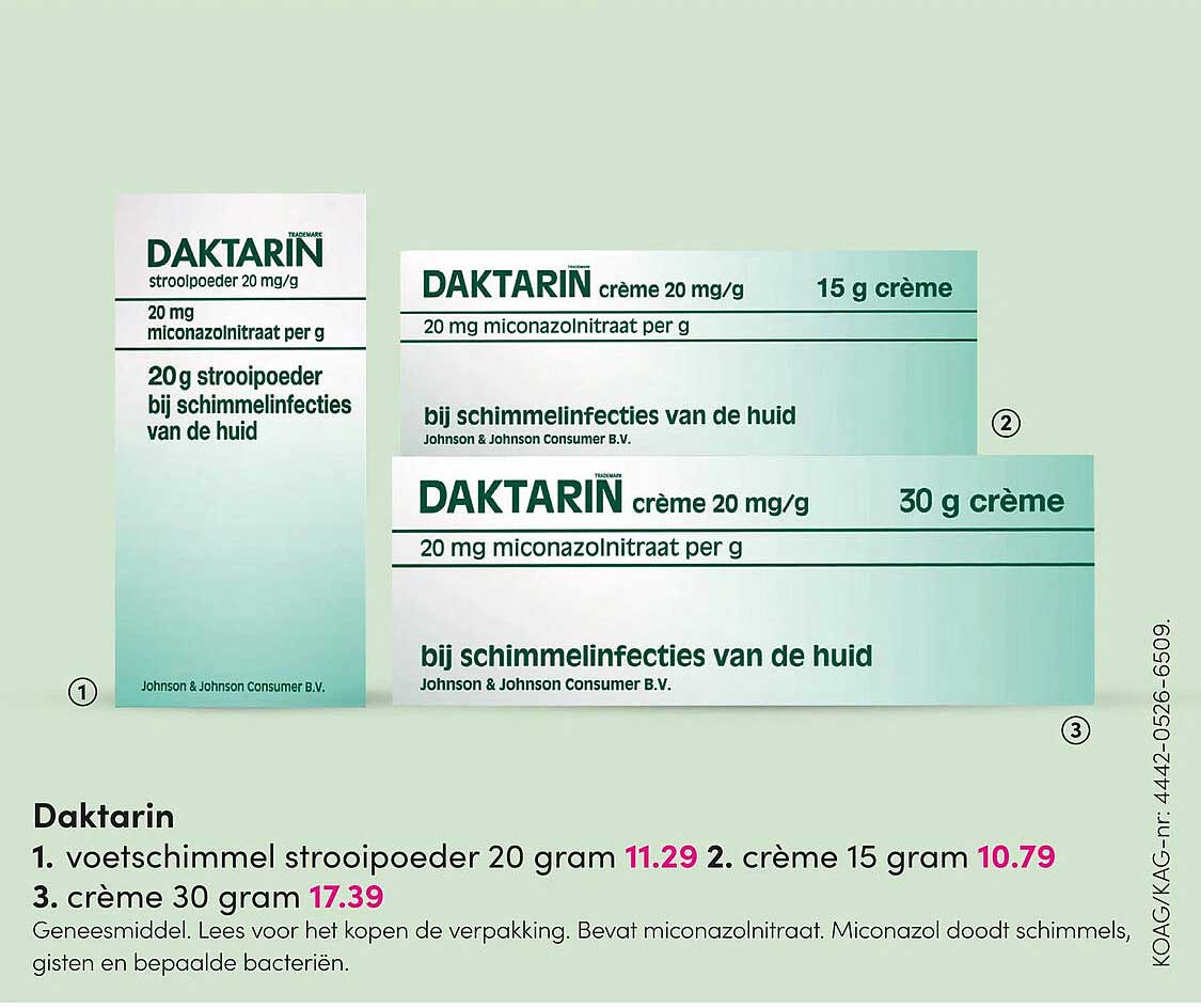 Daktarin 1. voetschimmel strooipoeder 20 gram
