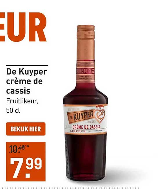 De Kuyper crème de cassis Fruitlikeur, 50 cl