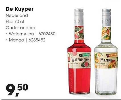 De Kuyper Nederland Fles 70 cl Onder andere Watermelon 6202480 Mango 6285452