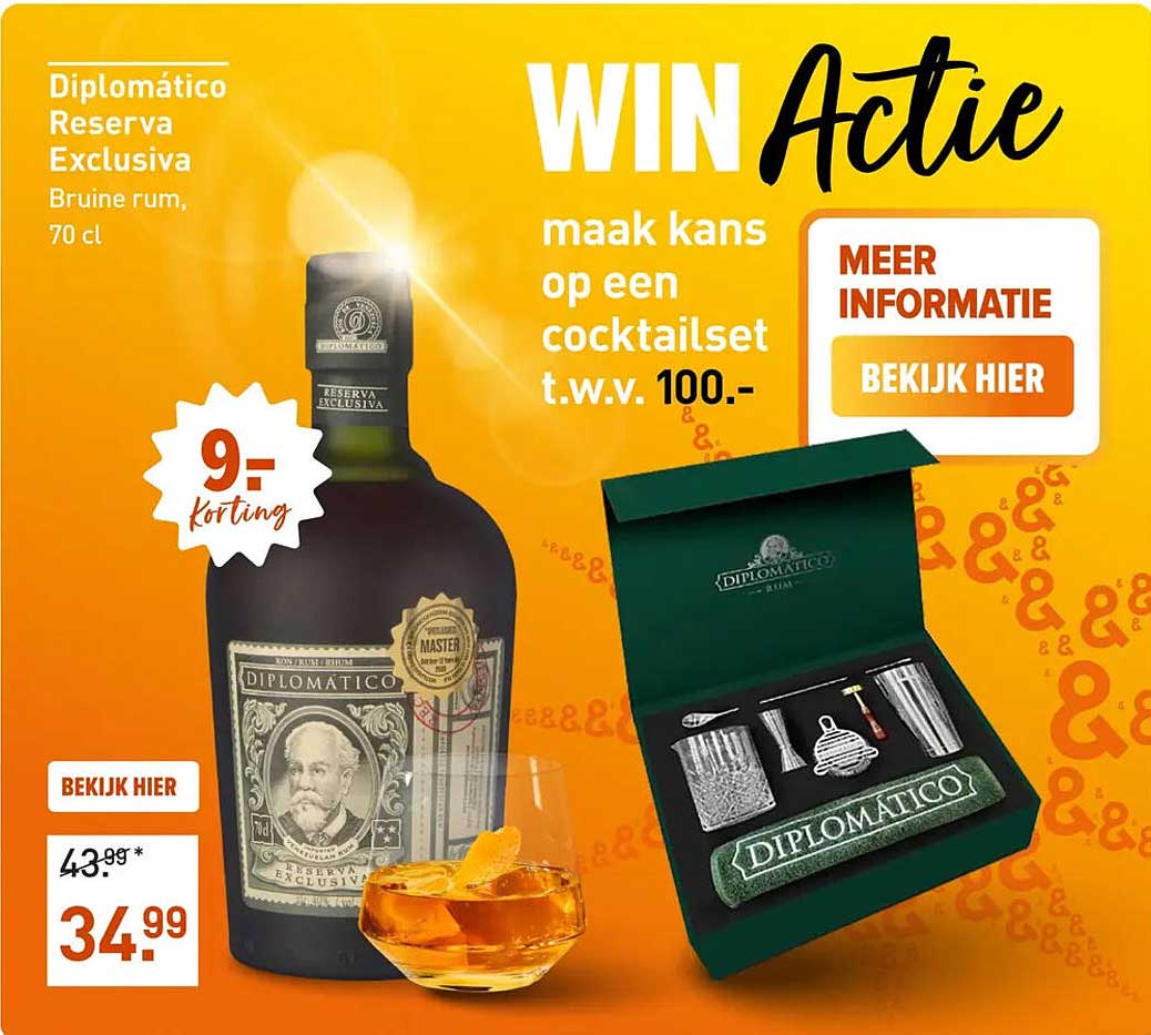 Diplomático Reserva Exclusiva Bruine rum, 70 cl