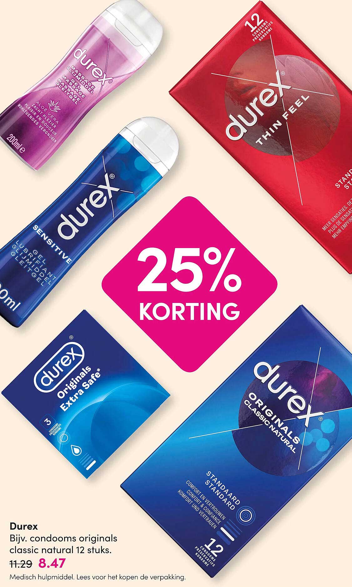 Durex Bijv. condoms originals classic natural 12 stuks. 25% KORTING