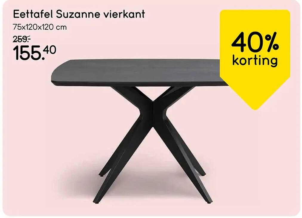 Eettafel Suzanne vierkant