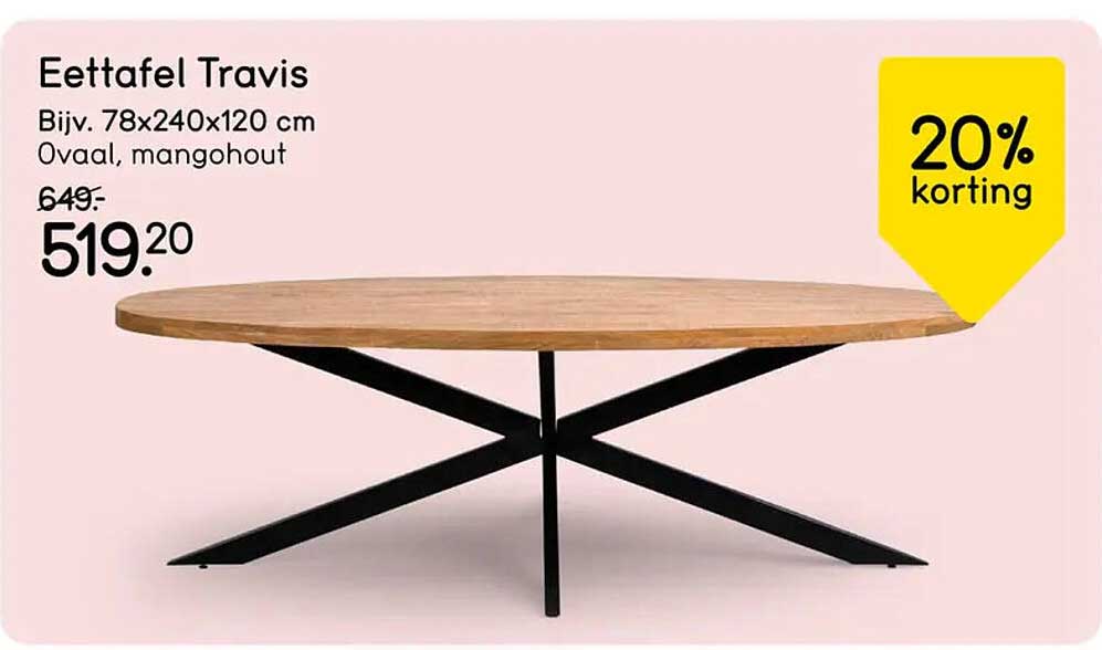 Eettafel Travis 20% korting