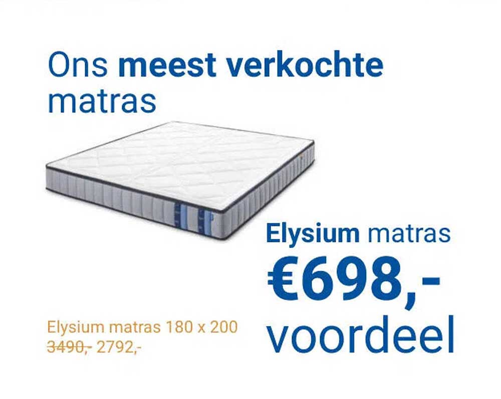 Elysium matras €698,- voordeel