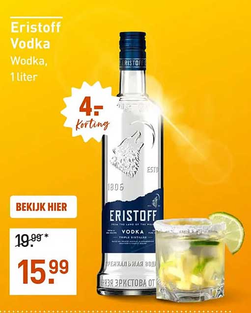 Eristoff Vodka Vodka, 1 liter