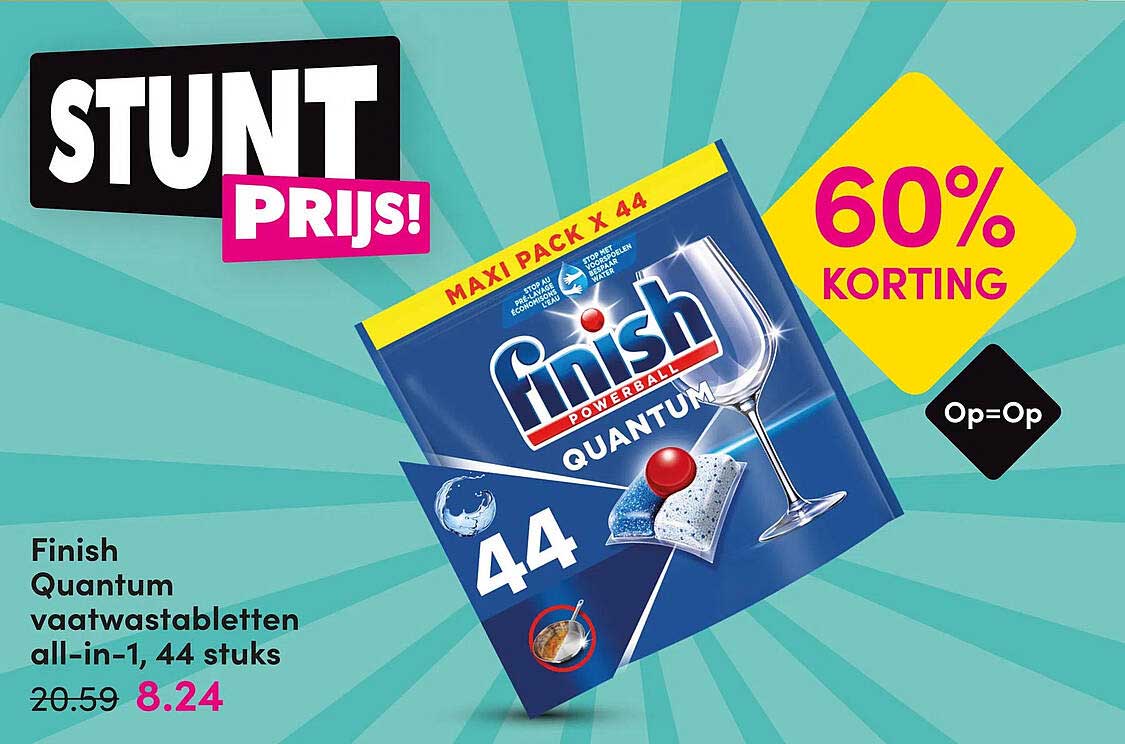 Finish Quantum vaatwastabletten all-in-1, 44 stuks