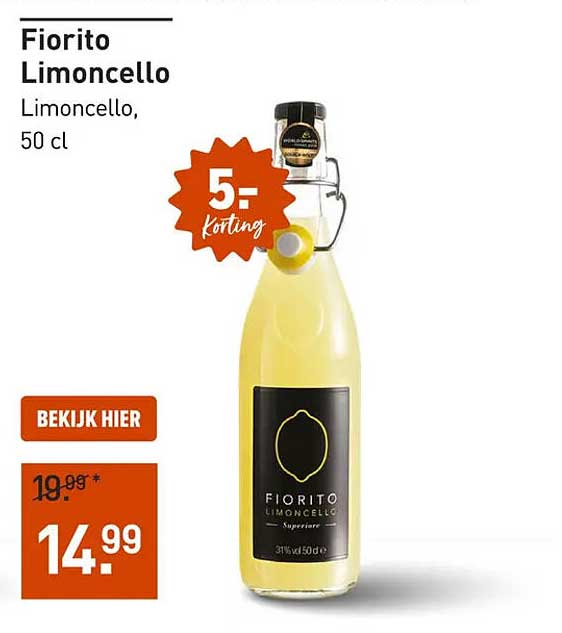 Fiorito Limoncello Limoncello, 50 cl 5.- korting