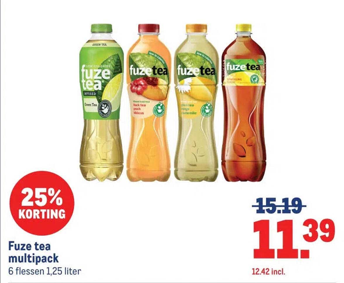 Fuze tea multipack 6 flessen 1,25 liter
