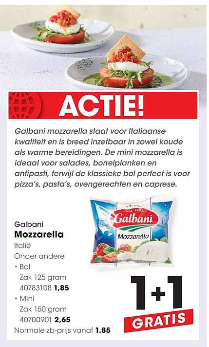 Galbani Mozzarella 1+1 gratis