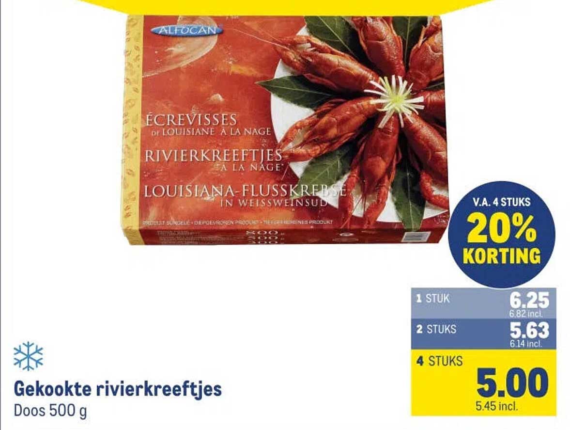 Gekookte rivierkreeftjes
