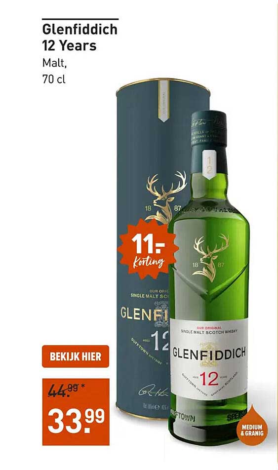 Glenfiddich 12 Years Malt, 70 cl
