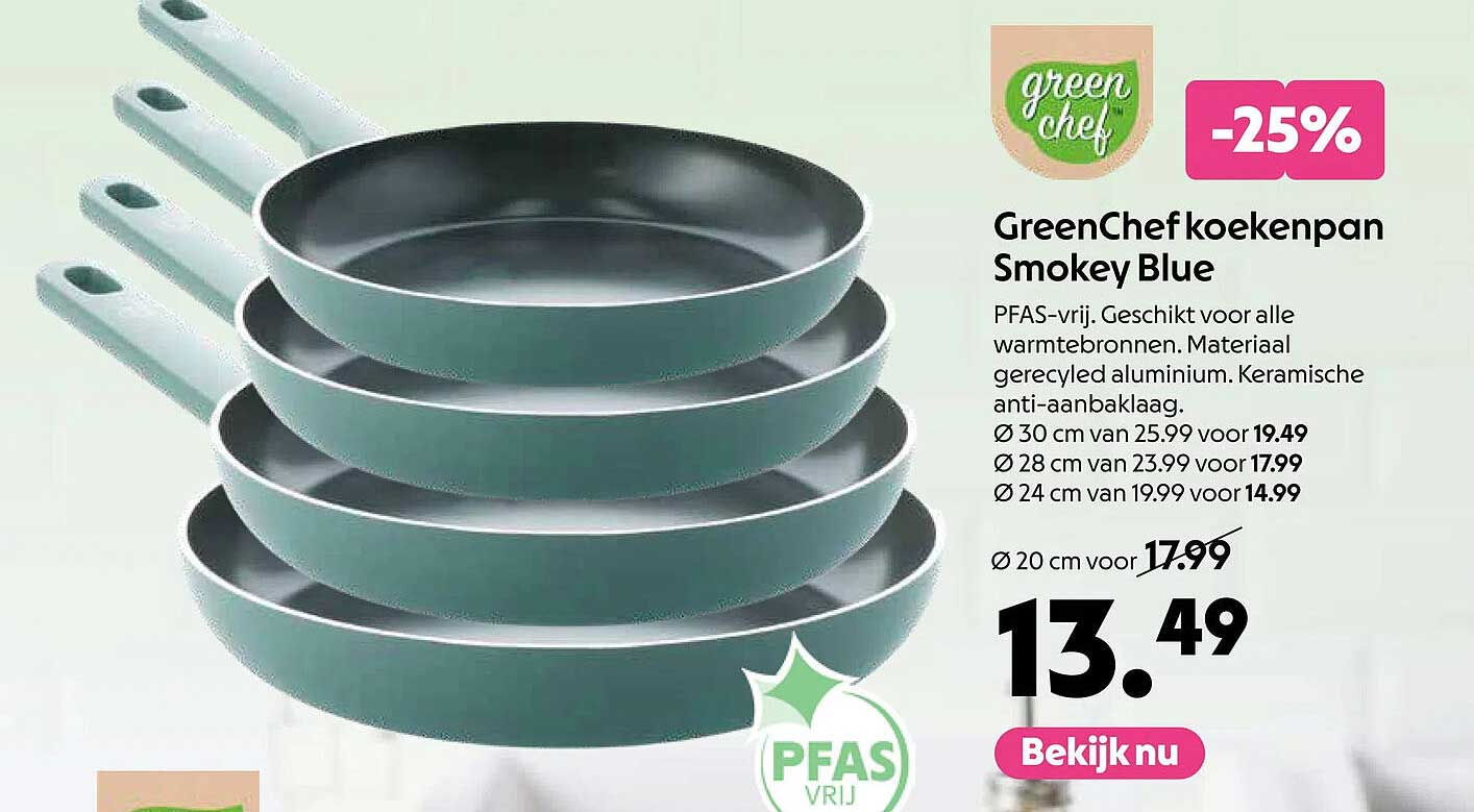 GreenChef koekenpan Smokey Blue -25%