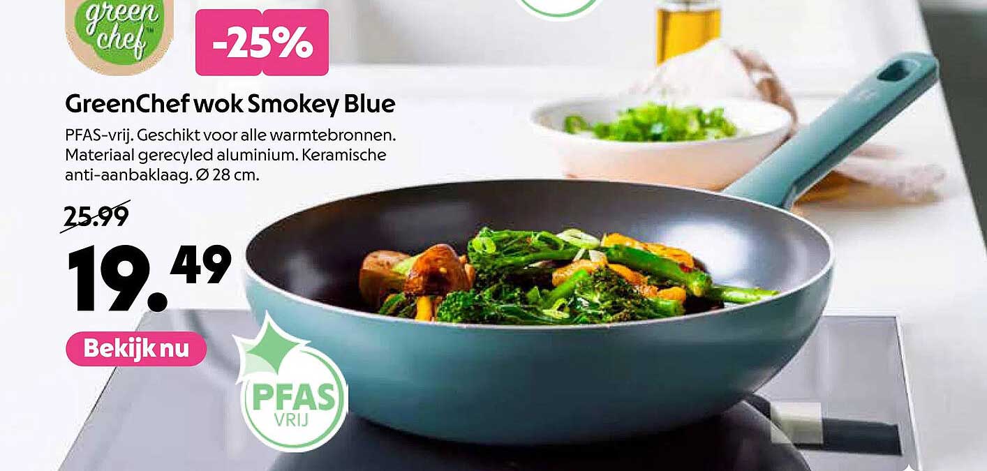 GreenChef wok Smokey Blue