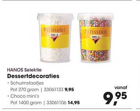 HANOS Selectie Dessertdecoraties