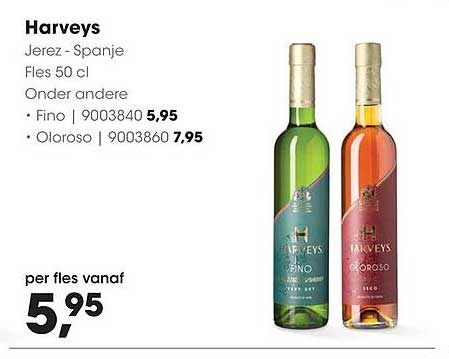 Harveys Jerez - Spanje Fles 50 cl Onder andere • Fino | 9003840 5,95 • Oloroso | 9003860 7,95