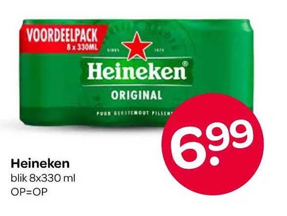 Heineken blik 8x330 ml OP=OP