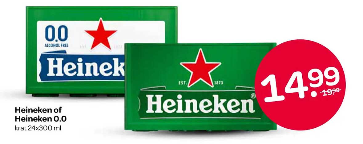 Heineken of Heineken 0.0 krat 24x300 ml