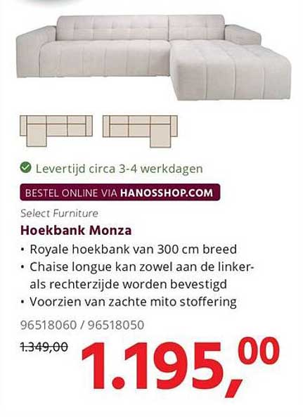 Hoekbank Monza