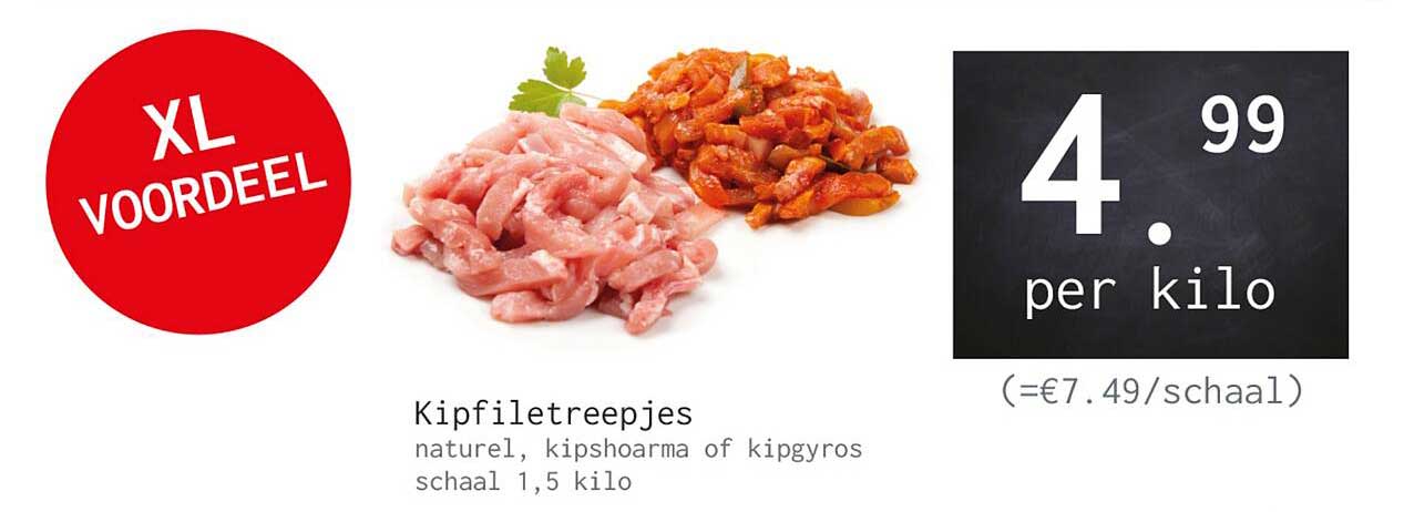 Kipfiletreepjes naturel, kipshoarma of kipgyros schaal 1,5 kilo XL VOORDEEL
