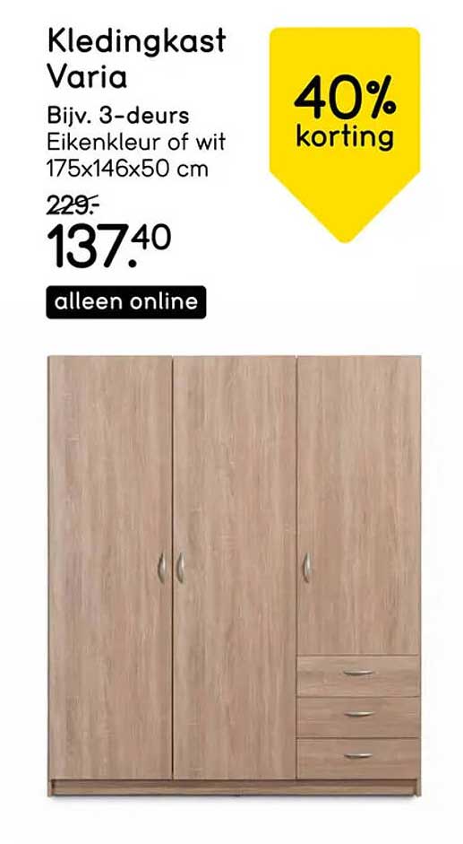Kledingkast Varia 40% korting