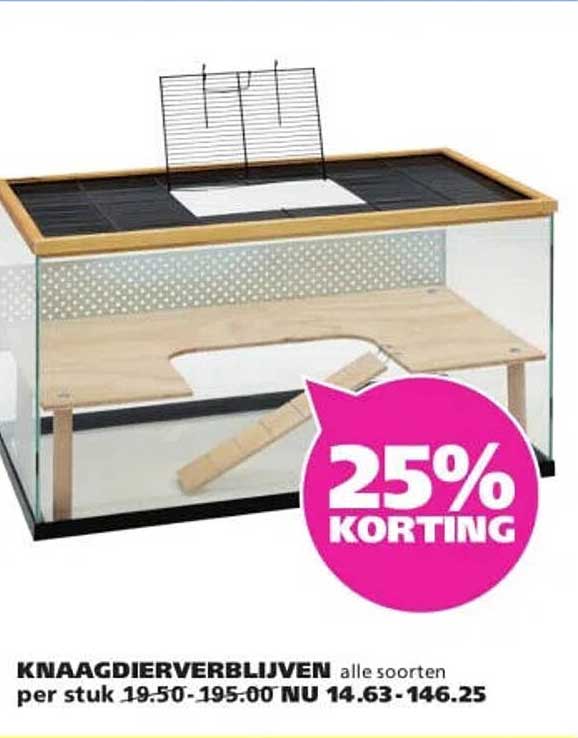 Knaagdierverblijven alle soorten 25% korting