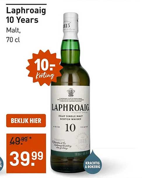 Laphroaig 10 Years Malt, 70 cl