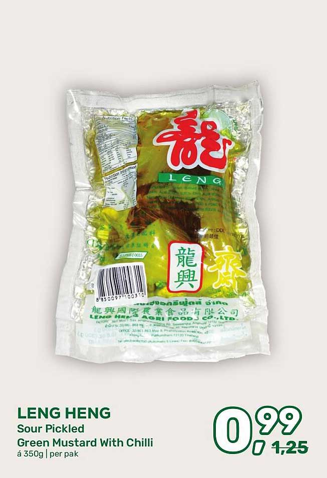 LENG HENG Sour Pickled Green Mustard With Chilli á 350g | per pak