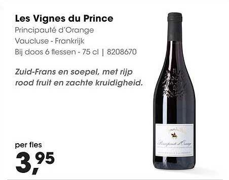 Les Vignes du Prince Principauté d’Orange Vaucluse - Frankrijk Bij doos 6 flessen - 75 cl | 8208670