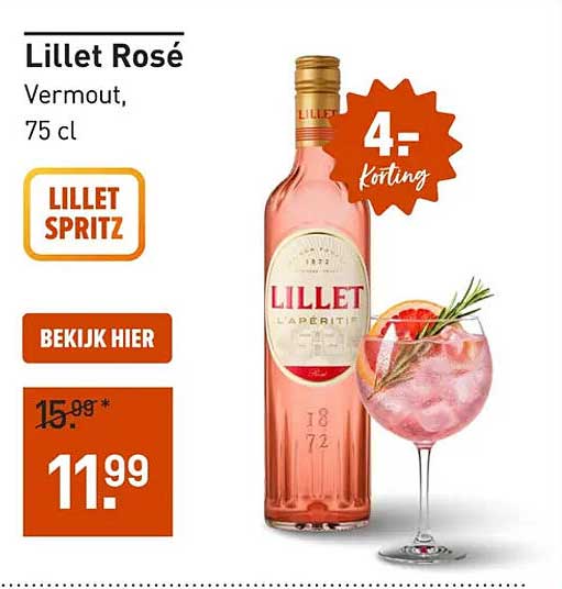 Lillet Rosé Vermout, 75 cl LILLET SPRITZ BEKIJK HIER 4,- korting