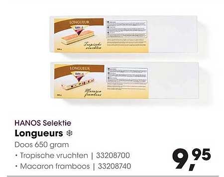 Longuurs Doos 650 gram Tropische vruchten | 33208700 • Macaron framboos | 33208740
