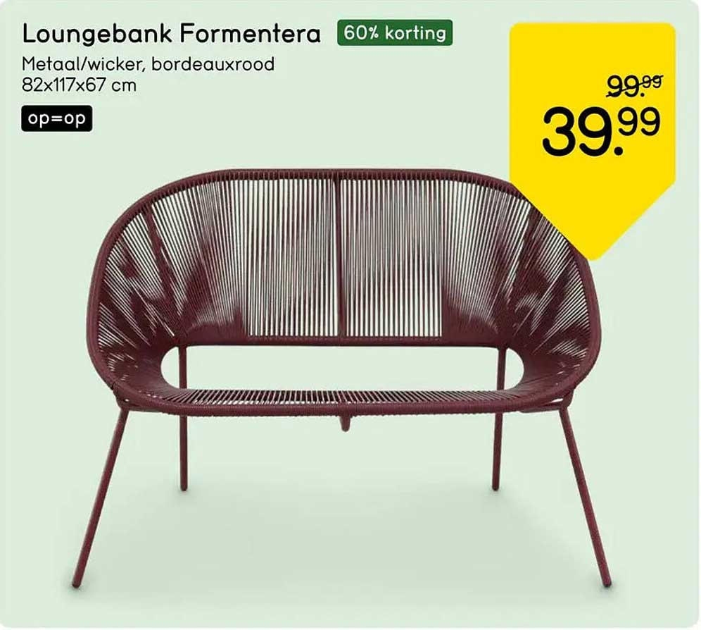 Loungebank Formentera 60% korting