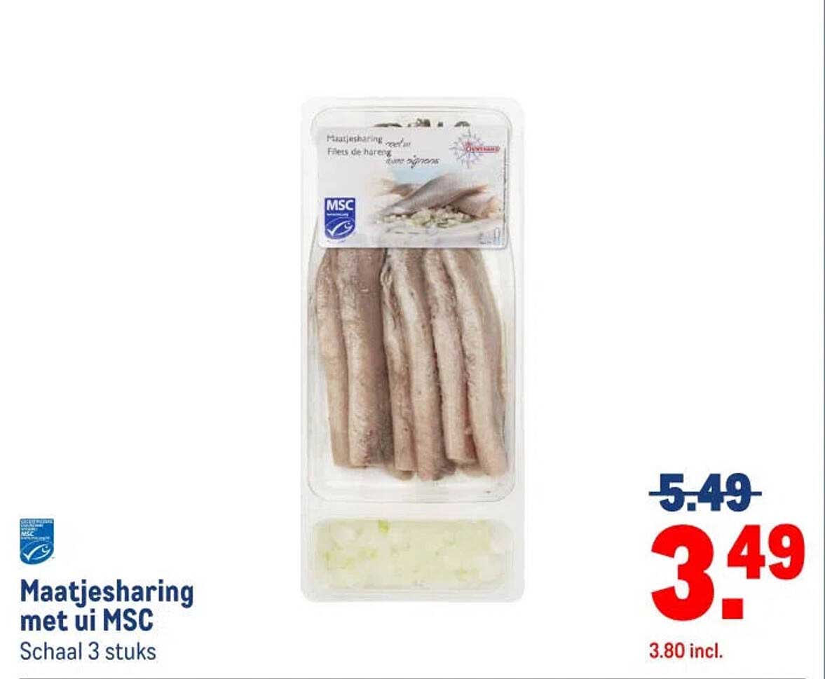 Maatjesharing met ui MSC Schaal 3 stuks