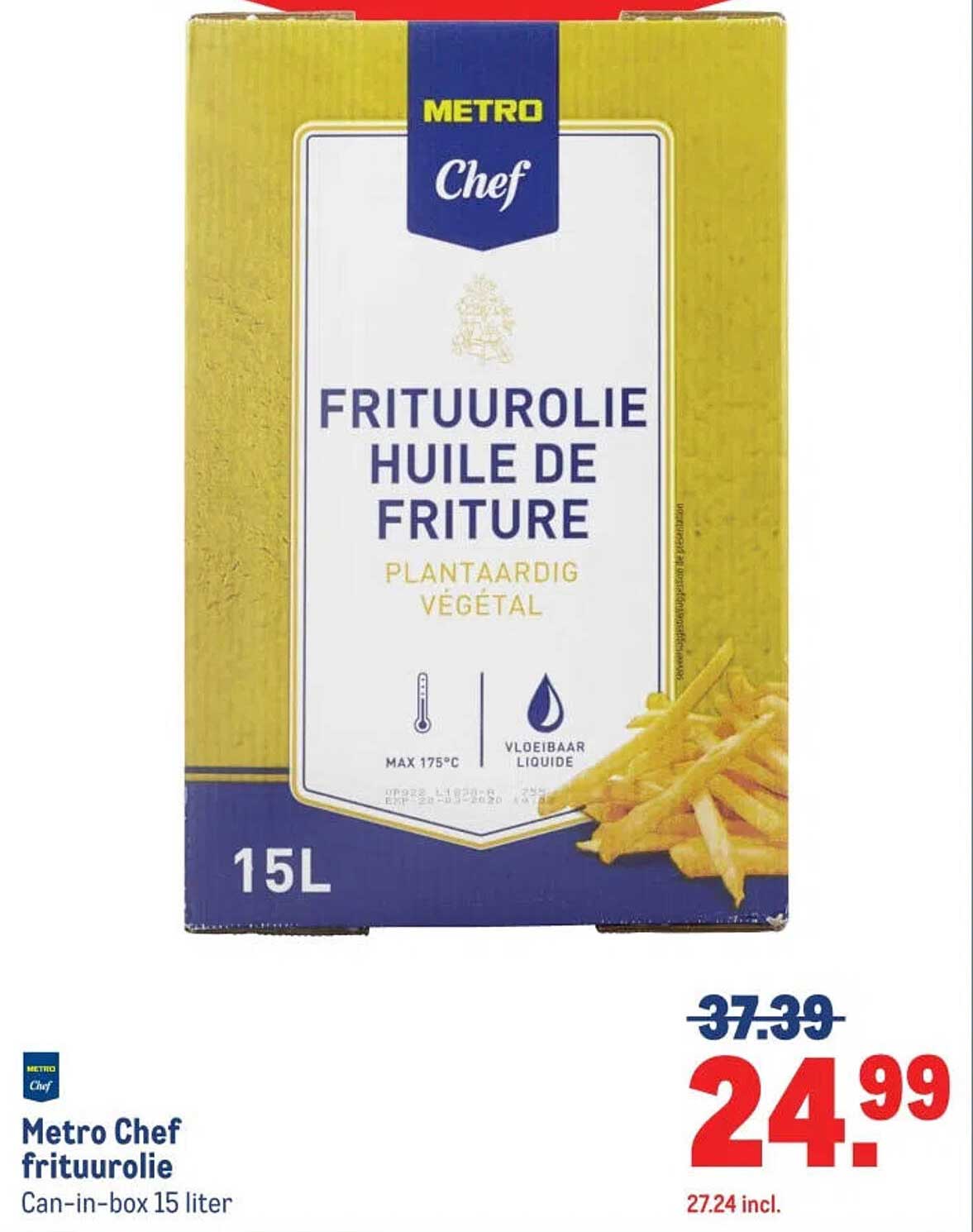Metro Chef frituurolie Can-in-box 15 liter