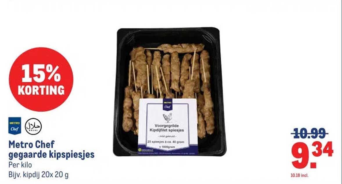 Metro Chef gegaarde kipspiesjes