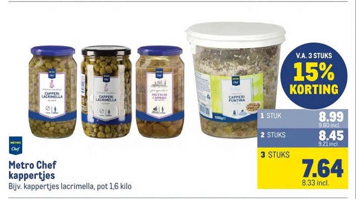 Metro Chef kappertjes