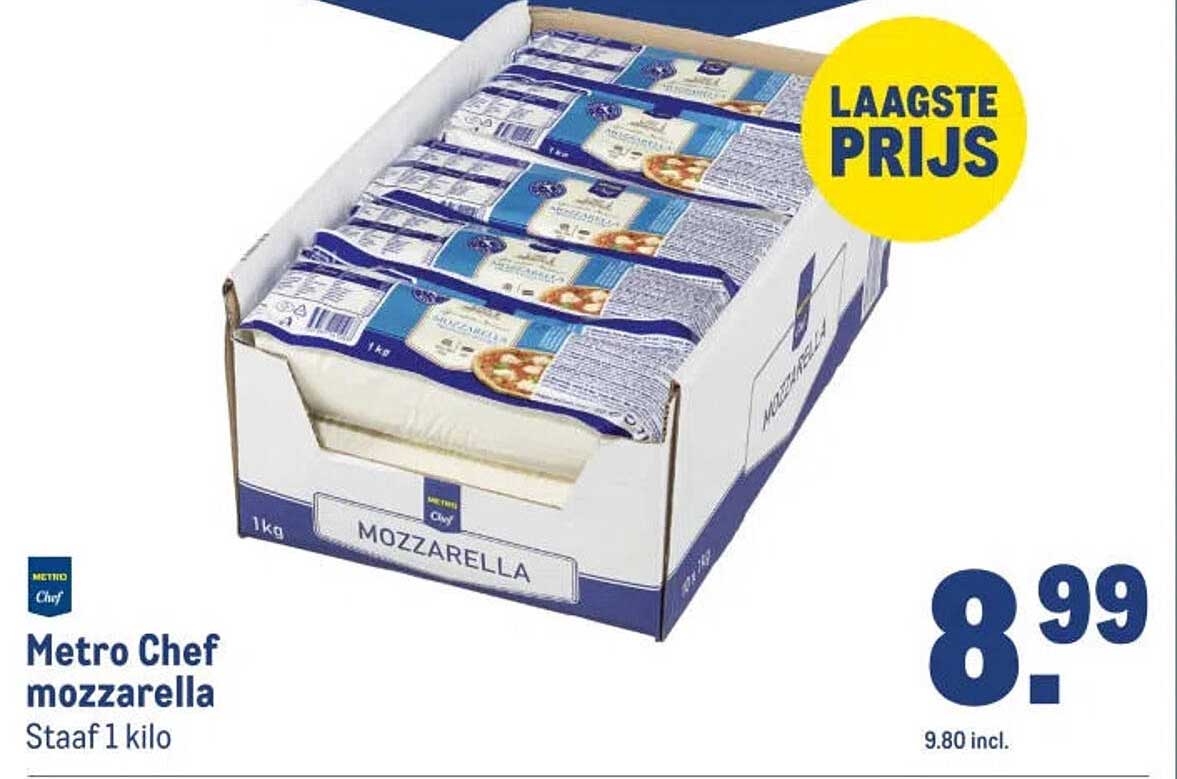 Metro Chef mozzarella Staaf 1 kilo