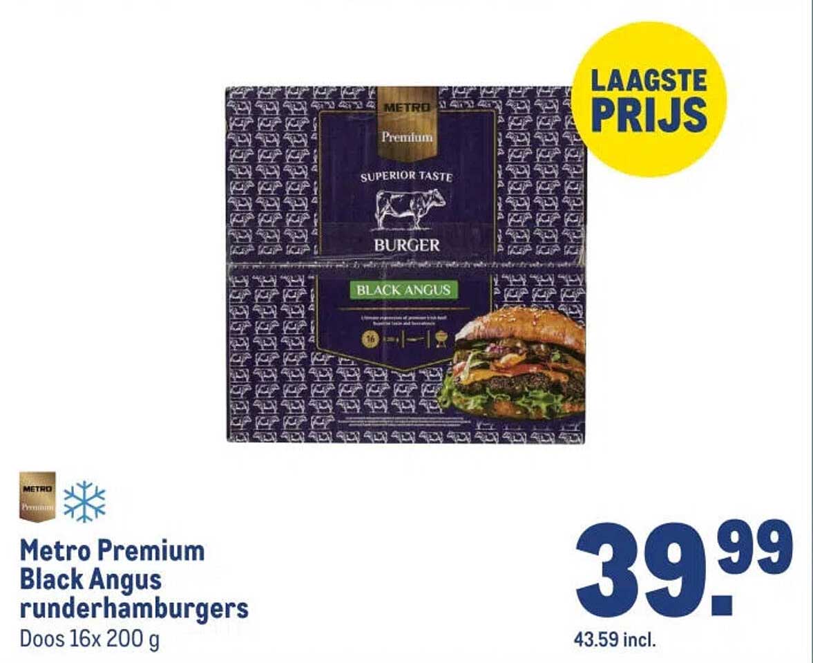 Metro Premium Black Angus runderhamburgers